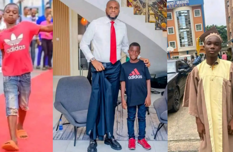 FROM THE STREETS TO SUCCESS: Boy Once Picked Up in Aba Graduates From Junior Secondary School