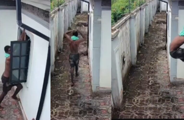 CAUGHT ON CCTV: Suspected Burglar Breaks Into Benin Home, Steals Valuables