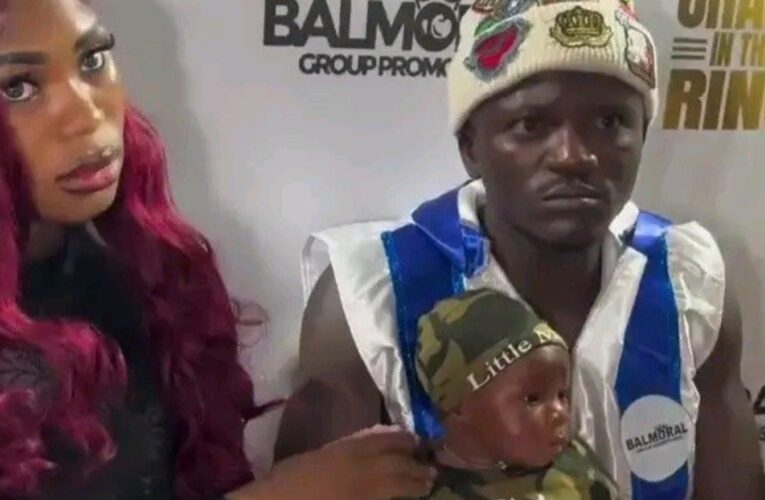 Portable Arrives With Wife and Child Ahead of Showdown Against Charles Okocha