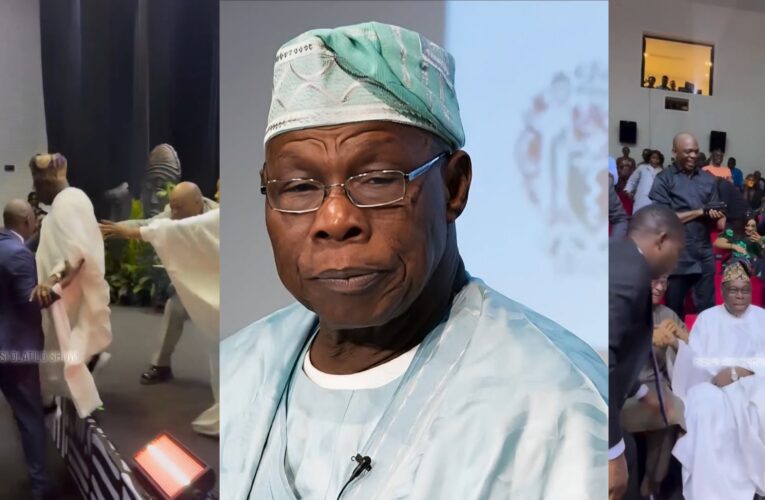 Former President Obasanjo Wows Guests by Jumping Off Podium at 89